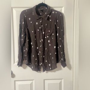 Torrid Skull Grey Long-sleeve Blouse